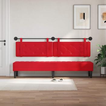 Hängendes Kopfteil Mit LED Licht Rot Kunstleder