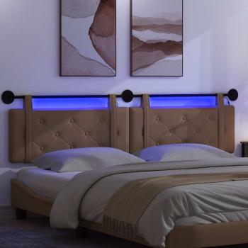 Hängendes Kopfteil Mit LED Licht Cappuccino Kunstleder