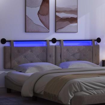 Hängendes Kopfteil Mit LED Licht Grau Antikes PU