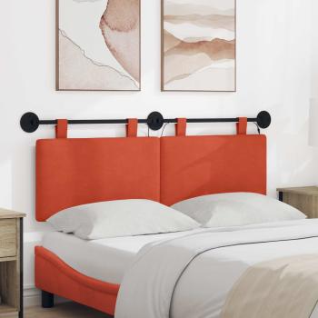 ARDEBO.de - Hängendes Kopfteil Mit LED Licht Rot-Orange Cordstoff