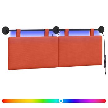 Hängendes Kopfteil Mit LED Licht Rot-Orange Cordstoff