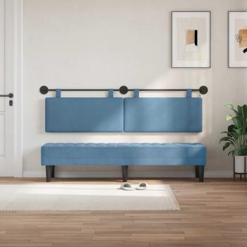 Hängendes Kopfteil Mit LED Licht Blau Cordstoff