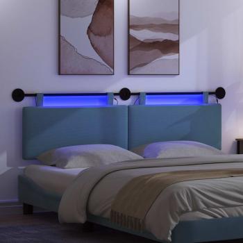 Hängendes Kopfteil Mit LED Licht Blau Cordstoff