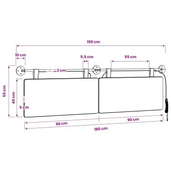 Hängendes Kopfteil Mit LED Licht Helles Gelb Cordstoff