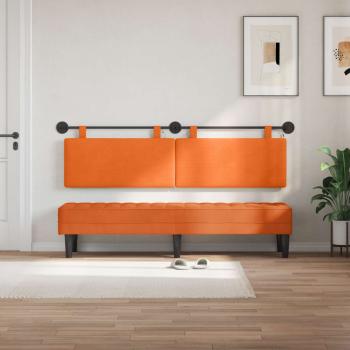Hängendes Kopfteil Mit LED Licht Orange Cordstoff