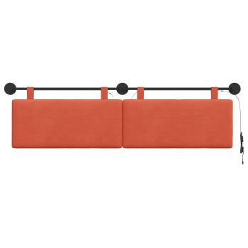 Hängendes Kopfteil Mit LED Licht Rot-Orange Cordstoff