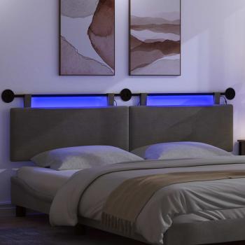 Hängendes Kopfteil Mit LED Licht Dunkelgrau Cordstoff