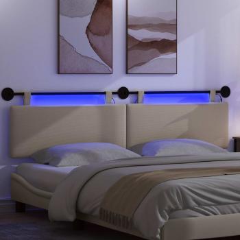Hängendes Kopfteil Mit LED Licht Hellgrün-Grau Cordstoff