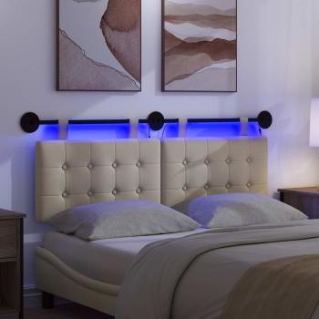 Hängendes Kopfteil Mit LED Licht Creme Stoff