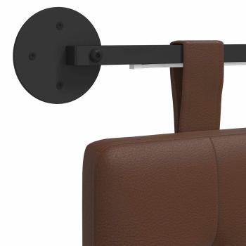 Hängendes Kopfteil Mit LED Licht Braun Kunstleder