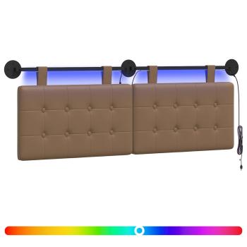 Hängendes Kopfteil Mit LED Licht Cappuccino Kunstleder