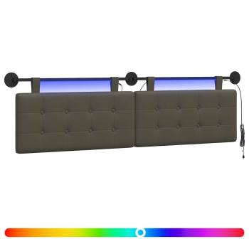 Hängendes Kopfteil Mit LED Licht Grau Kunstleder