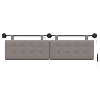 Hängendes Kopfteil Mit LED Licht Taupe Stoff