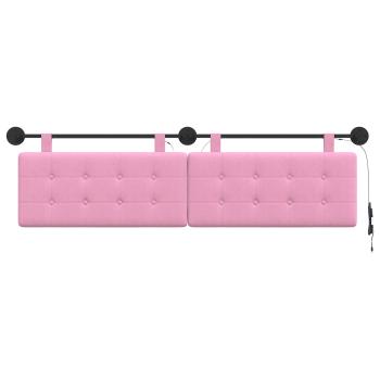 Hängendes Kopfteil Mit LED Licht Rosa Stoff