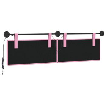 Hängendes Kopfteil Mit LED Licht Rosa Stoff