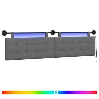 Hängendes Kopfteil Mit LED Licht Dunkelgrau Stoff
