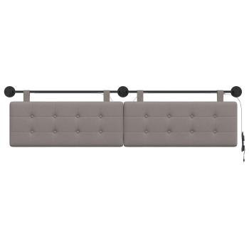 Hängendes Kopfteil Mit LED Licht Taupe Stoff