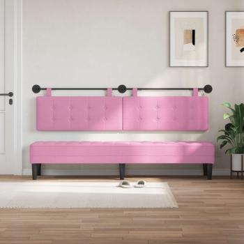 Hängendes Kopfteil Mit LED Licht Rosa Stoff