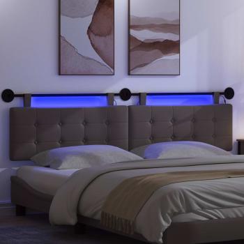 Hängendes Kopfteil Mit LED Licht Grau Kunstleder