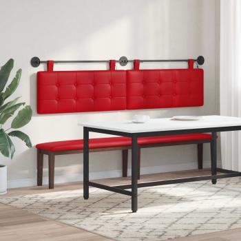 Hängendes Kopfteil Mit LED Licht Rot Kunstleder