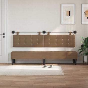 Hängendes Kopfteil Mit LED Licht Cappuccino Kunstleder