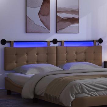 Hängendes Kopfteil Mit LED Licht Cappuccino Kunstleder