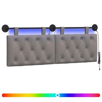 Hängendes Kopfteil Mit LED Licht Taupe Stoff