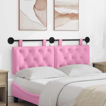 ARDEBO.de - Hängendes Kopfteil Mit LED Licht Rosa Stoff