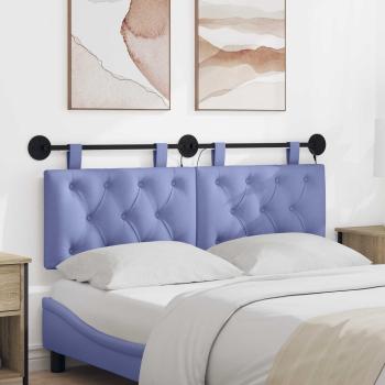 ARDEBO.de - Hängendes Kopfteil Mit LED Licht Jeans blau Stoff