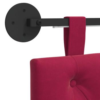 Hängendes Kopfteil Mit LED Licht Weinrot Samt