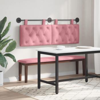 Hängendes Kopfteil Mit LED Licht Rosa Samt
