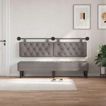 Hängendes Kopfteil Mit LED Licht Taupe Stoff