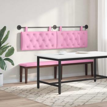 Hängendes Kopfteil Mit LED Licht Rosa Stoff