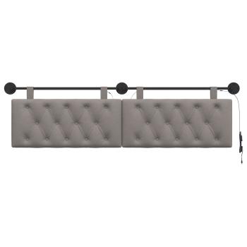 Hängendes Kopfteil Mit LED Licht Taupe Stoff