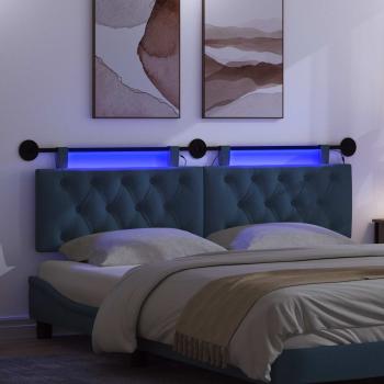 Hängendes Kopfteil Mit LED Licht Blau Stoff