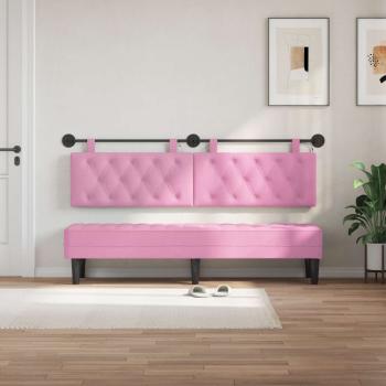 Hängendes Kopfteil Mit LED Licht Rosa Stoff