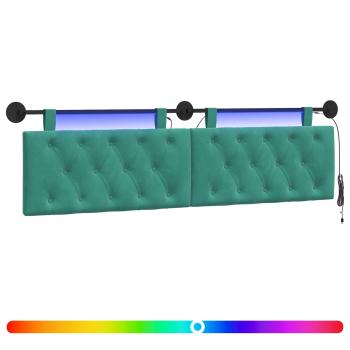 Hängendes Kopfteil Mit LED Licht Türkis Samt