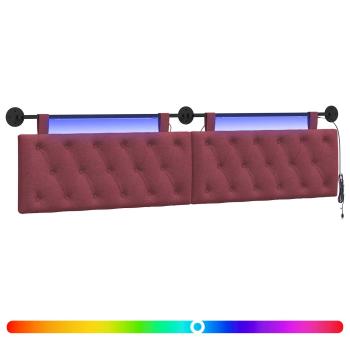 Hängendes Kopfteil Mit LED Licht Weinrot Stoff