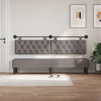 Hängendes Kopfteil Mit LED Licht Taupe Stoff