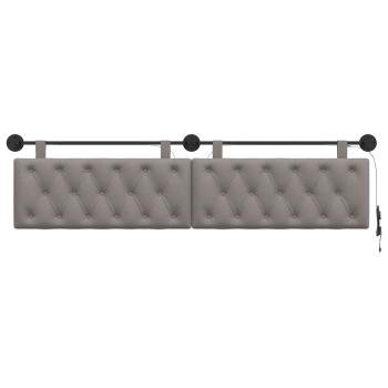 Hängendes Kopfteil Mit LED Licht Taupe Stoff