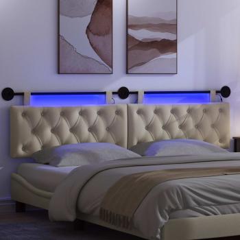 Hängendes Kopfteil Mit LED Licht Creme Stoff