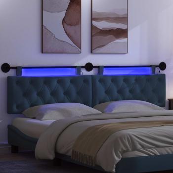 Hängendes Kopfteil Mit LED Licht Blau Stoff