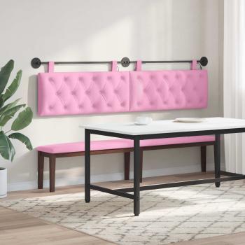 Hängendes Kopfteil Mit LED Licht Rosa Stoff