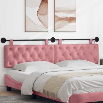 ARDEBO.de - Hängendes Kopfteil Mit LED Licht Rosa Samt