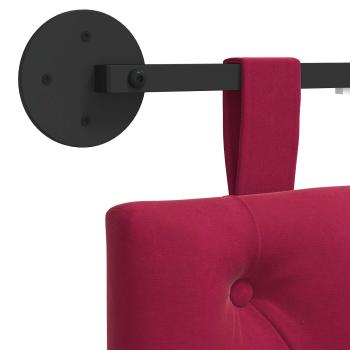 Hängendes Kopfteil Mit LED Licht Weinrot Samt