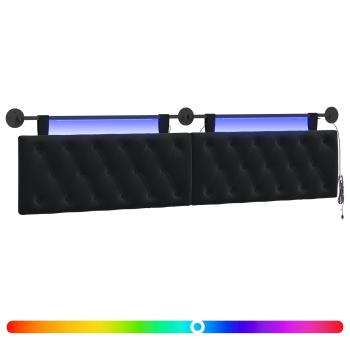 Hängendes Kopfteil Mit LED Licht Schwarz Samt