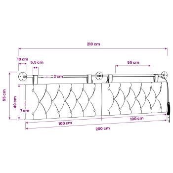 Hängendes Kopfteil Mit LED Licht Braun Samt