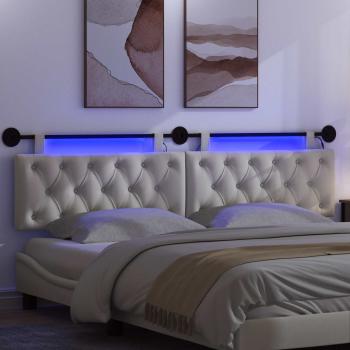 Hängendes Kopfteil Mit LED Licht Creme Samt