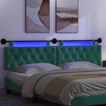 Hängendes Kopfteil Mit LED Licht Türkis Samt