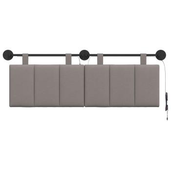 Hängendes Kopfteil Mit LED Licht Taupe Stoff
